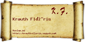 Krauth Flóris névjegykártya